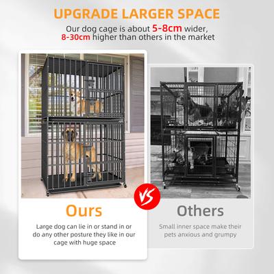 Show full view: BingoPaw Heavy Duty Stackable Metal Dog Kennel, Black, Large slide 8 of 11