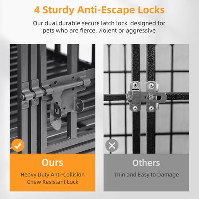 Show full view: BingoPaw Heavy Duty Stackable Metal Dog Kennel, Black, Large slide 9 of 11