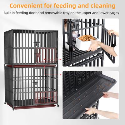 Show full view: BingoPaw Heavy Duty Stackable Metal Dog Kennel, Black, Large slide 10 of 11