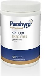Pershyra Krillex Shed Free Soft Chew Skin & Coat Dog Supplement, 60 count