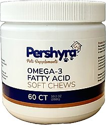 Pershyra Omega 3 Soft Chews Skin & Coat Dog Supplement, 60 count