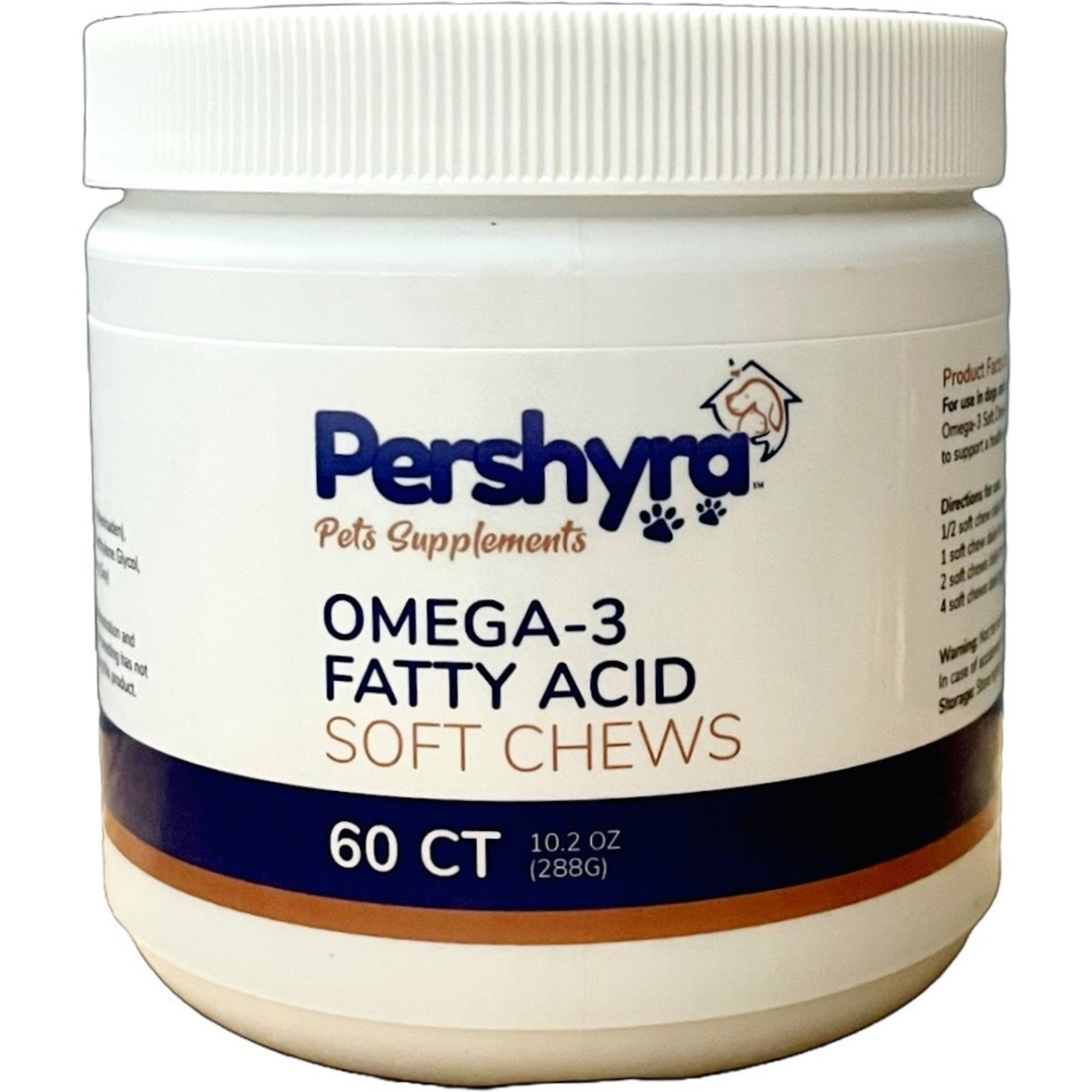 Pershyra Omega 3 Soft Chews Skin & Coat Dog Supplement, 60 count