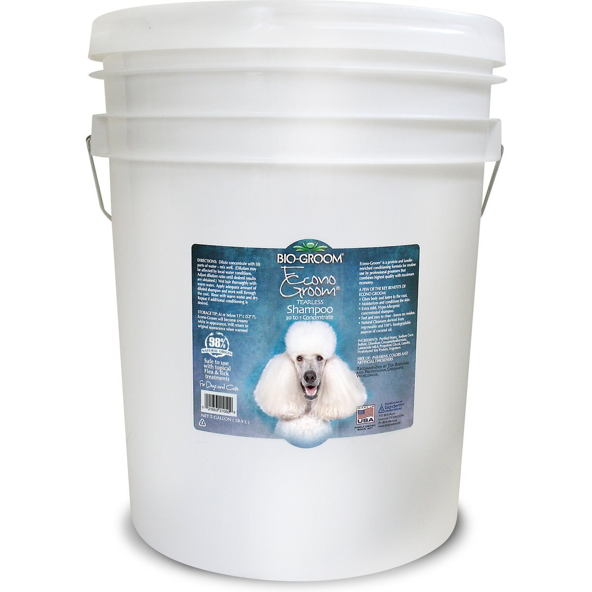 Bio-Groom Econo Groom Tearless Dog Shampoo, 5-gal pail