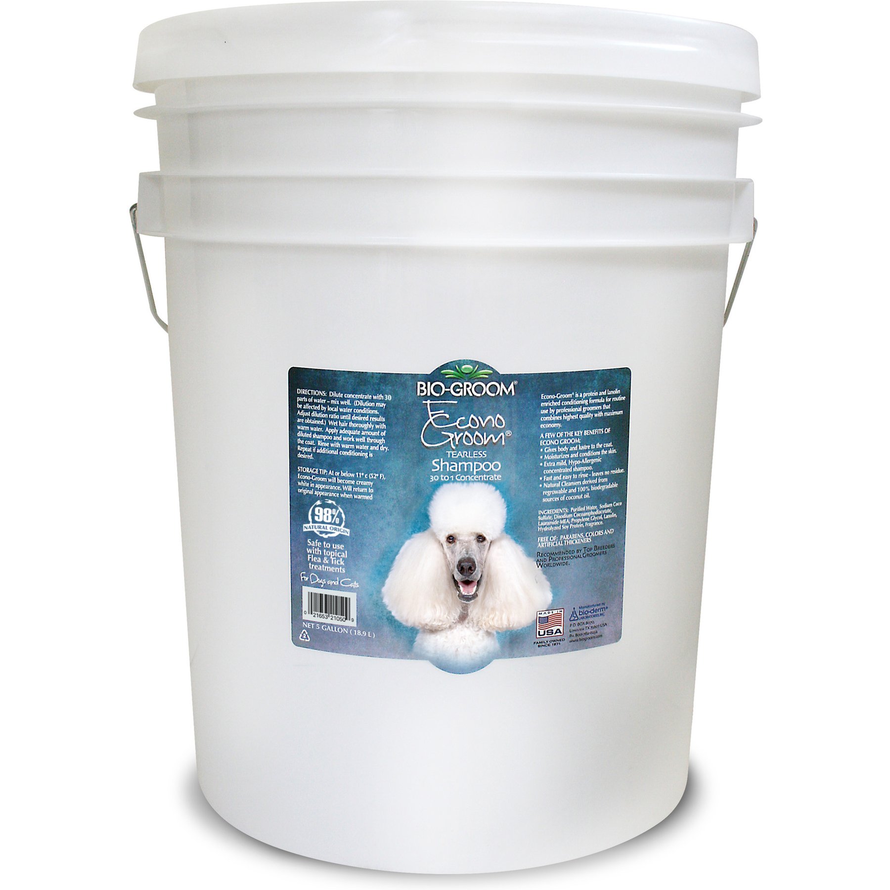 Bio-Groom Econo Groom Tearless Dog Shampoo, 5-gal pail