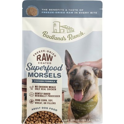 Badlands Ranch Badlands Ranch Superfood Complete Raw Coated Morsels Chicken Dry Dog Food, 10-lb bag