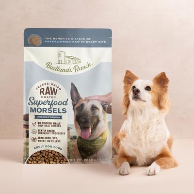 Show full view: Badlands Ranch Superfood Complete Raw Coated Morsels Chicken Dry Dog Food, 20-lb bag slide 5 of 9