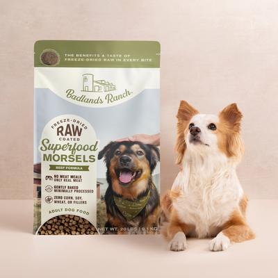 Show full view: Badlands Ranch Superfood Complete Raw Coated Morsels Beef Dry Dog Food, 20-lb bag slide 5 of 11