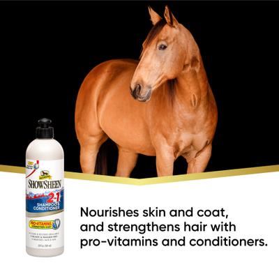 Show full view: Absorbine ShowSheen 2-In-1 Horse Shampoo & Conditioner, 20-fl oz bottle slide 2 of 5