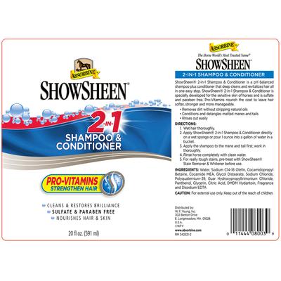 Show full view: Absorbine ShowSheen 2-In-1 Horse Shampoo & Conditioner, 20-fl oz bottle slide 4 of 5