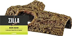 Zilla Bark Bends Habitat Decor Reptile Hideout, Large