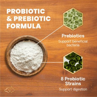 Show full view: VetriScience Veterinary Strength Gut Health Entero Flora Pro Powder Digestive Supplement for Dogs & Cats, 60-g jar slide 5 of 11