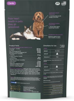 Show full view: VetriScience Veterinary Strength Healthy Heart Cardio Pro Chicken Flavored Soft Chew Heart Supplement for Dogs & Cats, 60 count slide 10 of 10