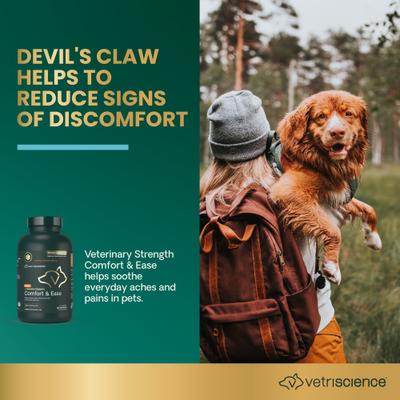 Show full view: VetriScience Veterinary Strength Comfort & Ease DevCor Mobility Pro Capsule Joint Supplement for Dogs & Cats, 180 count slide 4 of 11