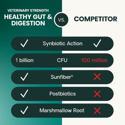 Show full view: VetriScience Veterinary Strength Healthy Gut & Digestion Duck Flavored Soft Chew Digestive Supplement for Dogs & Cats, 60 count slide 8 of 10