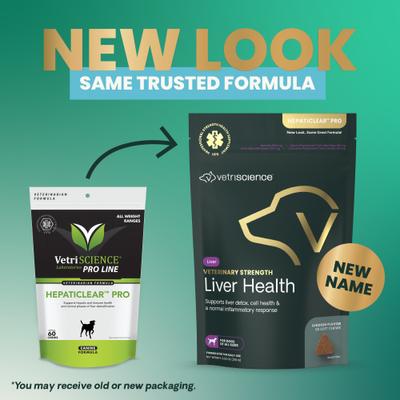 Show full view: VetriScience Veterinary Strength Liver Health Hepaticlear Pro Chicken Flavored Soft Chew Liver Supplement for Dogs, 60 count slide 3 of 10