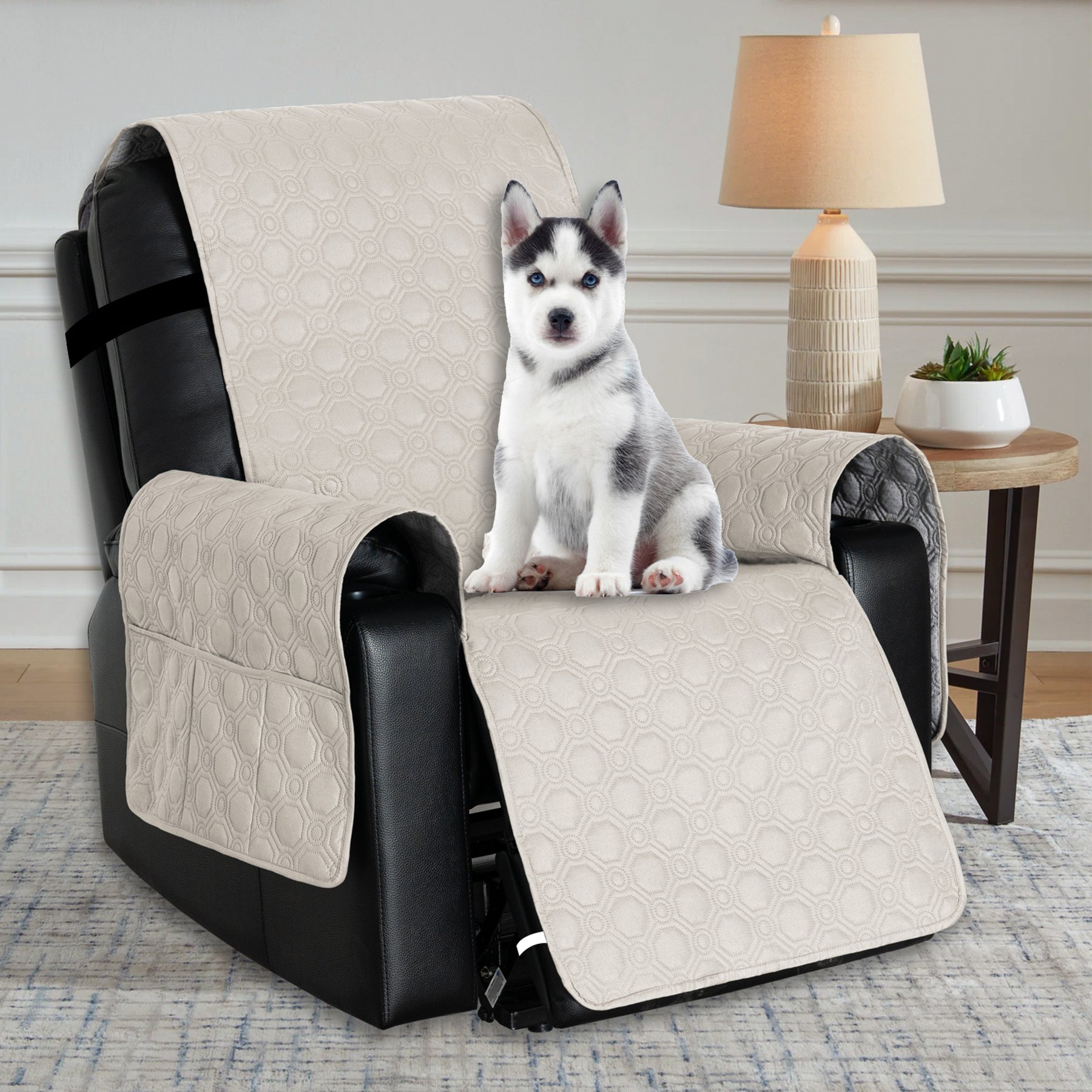 H.VERSAILTEX Waterproof Non-Skid Power Lift Recliner Chair Cover, French Oak
