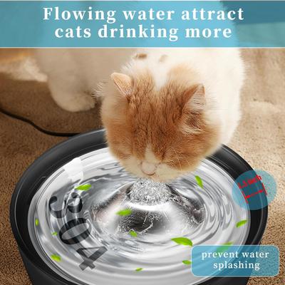 Show full view: PetNF Stainless Steel Cat Water Fountain, Black, 3-L slide 5 of 7