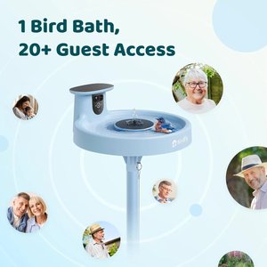 Birdfy Solar Powered Smart Bird Bath with Camera AI Lifetime, Blue