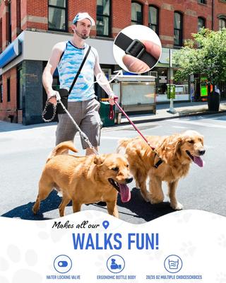 Show full view: LESOTC Portable Dog Water Bottle Dispenser, Black, 28-oz slide 4 of 7