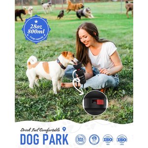 LESOTC Portable Dog Water Bottle Dispenser, Black, 28-oz