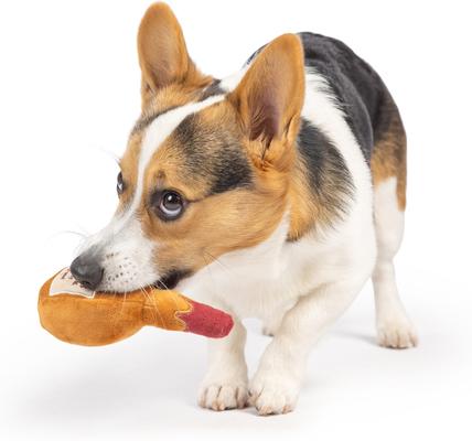 Show full view: Huxley & Kent Tiny Tuff Barker's Mark Dog Toy, Brown, One Size slide 4 of 6