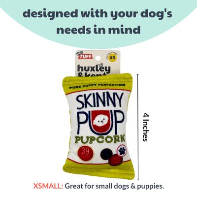 Show full view: Huxley & Kent Tiny Tuff Skinny Pup Dog Toy, White/Green/Red, One Size slide 4 of 7