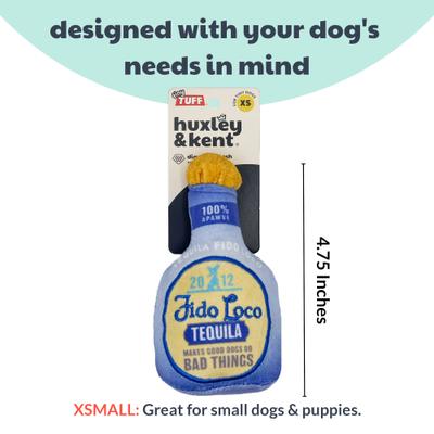 Show full view: Huxley & Kent Tiny Tuff Fido Loco Tequila Dog Toy, Blue, One Size slide 3 of 5