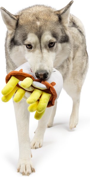 Show full view: Huxley & Kent Power Plush Poutine Dog Toy, White/Yellow/Brown, Small slide 6 of 8