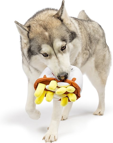 Show full view: Huxley & Kent Power Plush Poutine Dog Toy, White/Yellow/Brown, Small slide 7 of 8