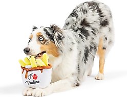 Huxley & Kent Power Plush Poutine Dog Toy, White/Yellow/Brown, Large