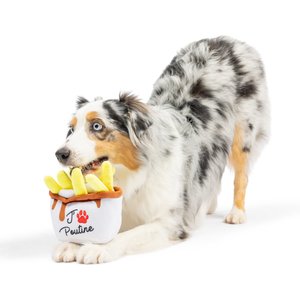 Huxley & Kent Power Plush Poutine Dog Toy, White/Yellow/Brown, Small