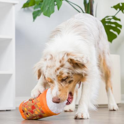 Show full view: Huxley & Kent Power Plush Puggin Spice Latte Dog Toy, Orange/White/Brown, Large slide 10 of 10