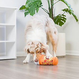 Huxley & Kent Power Plush Puggin Spice Latte Dog Toy, Orange/White/Brown, Small