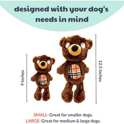 Show full view: Huxley & Kent Slappies Beary Styles Dog Toy, Brown/Tan, Large slide 4 of 8