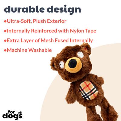 Show full view: Huxley & Kent Slappies Beary Styles Dog Toy, Brown/Tan, Large slide 3 of 8