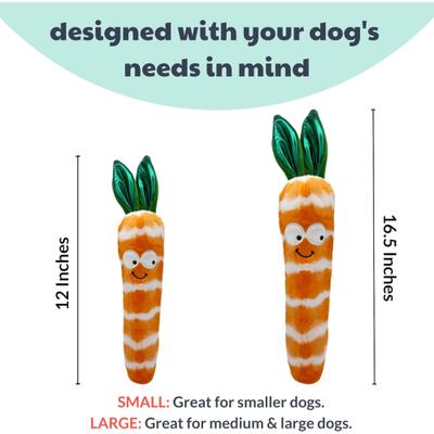 Show full view: Huxley & Kent Fetchies Sweet Carrot Dog Toy, Orange/Green, Large slide 3 of 9