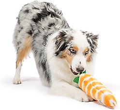 Huxley & Kent Fetchies Sweet Carrot Dog Toy, Orange/Green, Small