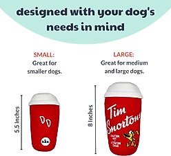 Huxley & Kent Power Plush Tim Snortons Coffee Dog Toy, Red, Small slide 2 of 7