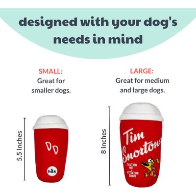 Show full view: Huxley & Kent Power Plush Tim Snortons Coffee Dog Toy, Red, Large slide 3 of 7