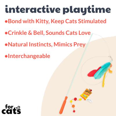 Show full view: Huxley & Kent Wand Teaser Treatos Snacks Cat Toy, Orange/Yellow, One Size slide 2 of 7