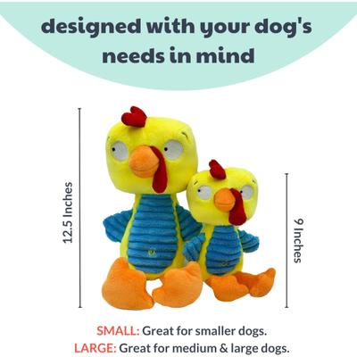 Show full view: Huxley & Kent Slappies Kernal Pecker Dog Toy, Yellow/Blue, Large slide 3 of 8