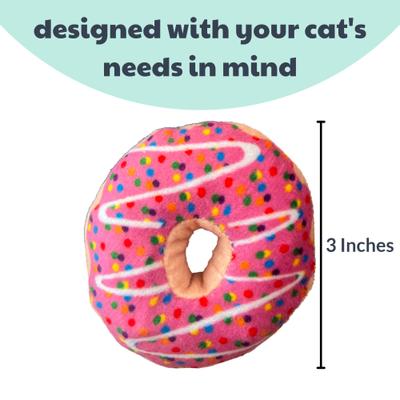Show full view: Huxley & Kent Strawberry Donut Cat Toy, Pink, One Size slide 3 of 6