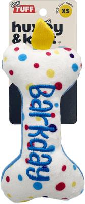 Show full view: Huxley & Kent Tiny Tuff It'S My Barkday Bone Dog Toy, Blue/Multi, One Size slide 7 of 8