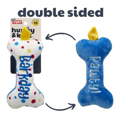 Show full view: Huxley & Kent Tiny Tuff It'S My Barkday Bone Dog Toy, Blue/Multi, One Size slide 4 of 8