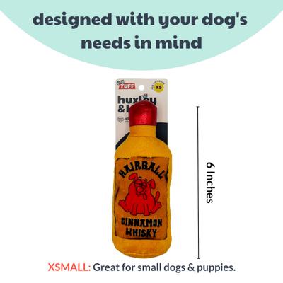 Show full view: Huxley & Kent Tiny Tuff Hairball Cinnamon Whisky Dog Toy, Tan/Red, One Size slide 3 of 4