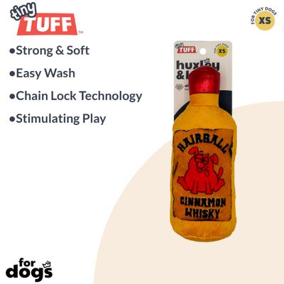 Show full view: Huxley & Kent Tiny Tuff Hairball Cinnamon Whisky Dog Toy, Tan/Red, One Size slide 2 of 4