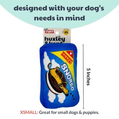 Show full view: Huxley & Kent Tiny Tuff Snoreo Cookies Dog Toy, Blue, One Size slide 3 of 5