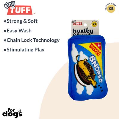 Show full view: Huxley & Kent Tiny Tuff Snoreo Cookies Dog Toy, Blue, One Size slide 2 of 5
