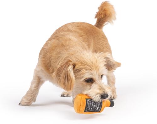 Show full view: Huxley & Kent Tiny Tuff Bad Jack's Whiskey Dog Toy, Black/Tan, One Size slide 4 of 5