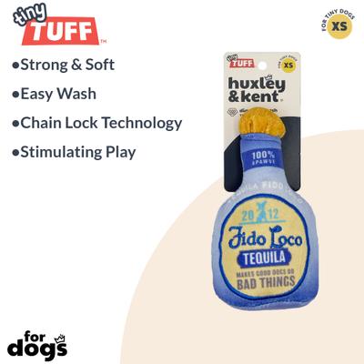 Show full view: Huxley & Kent Tiny Tuff Fido Loco Tequila Dog Toy, Blue, One Size slide 2 of 5